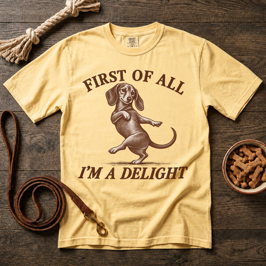 First of All, I'm a Delight Doxie T-Shirt