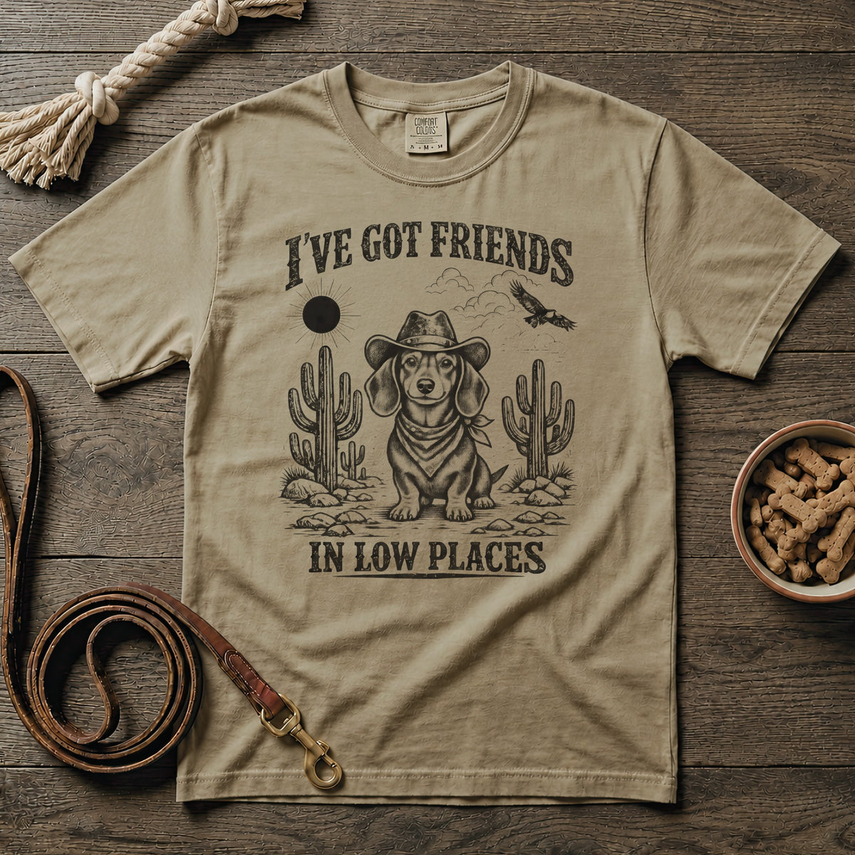 I've Got Friends in Low Places Shorthaired Dachshund T-Shirt