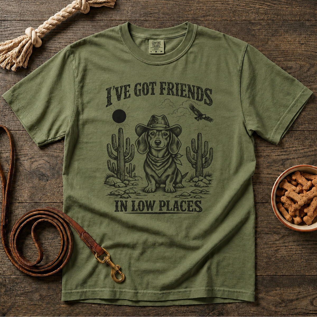 I've Got Friends in Low Places Shorthaired Dachshund T-Shirt