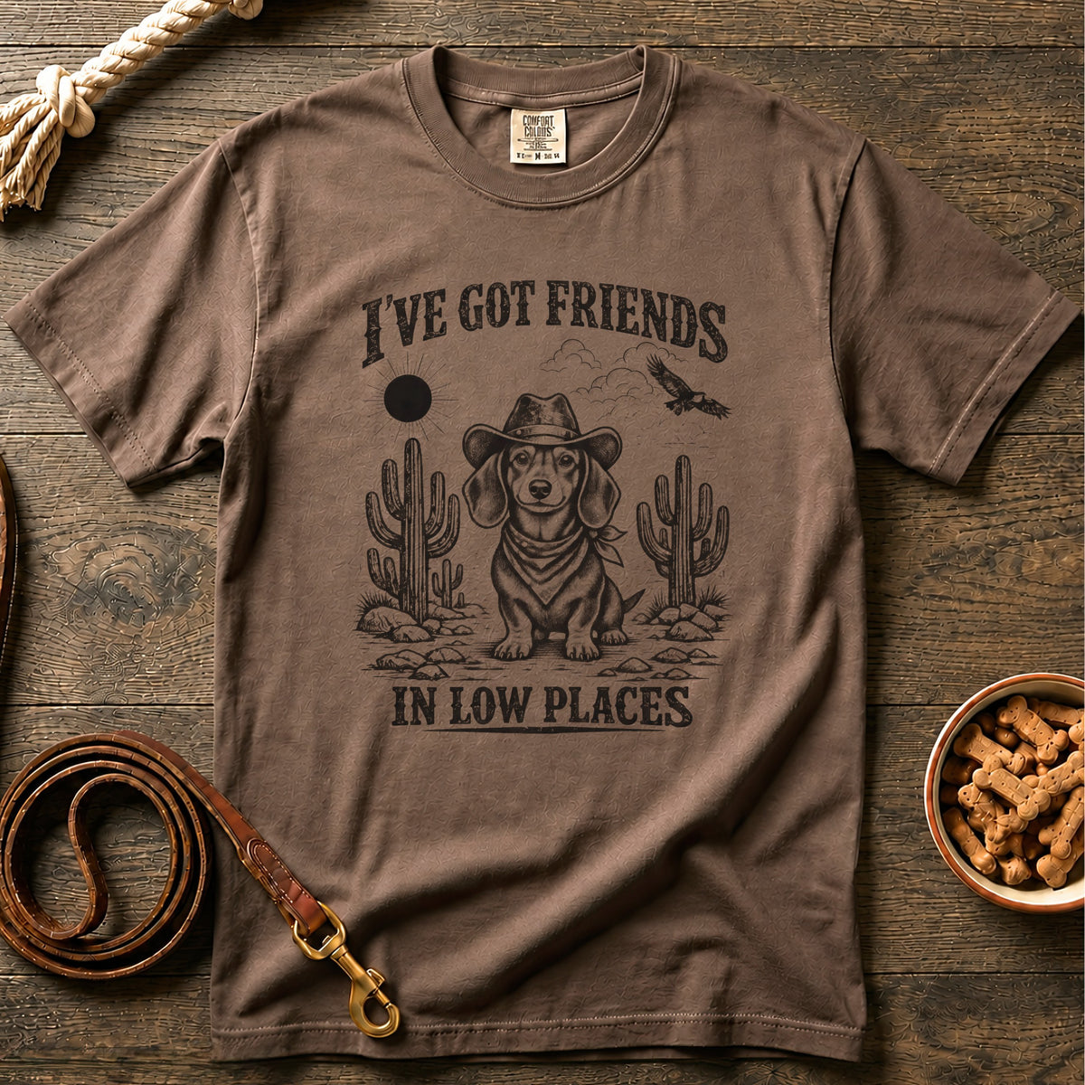 I've Got Friends in Low Places Shorthaired Dachshund T-Shirt