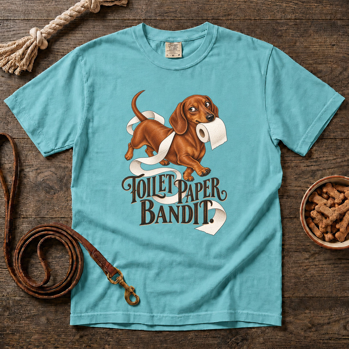 Toilet Paper Bandit Red Shorthaired Dachshund T-Shirt