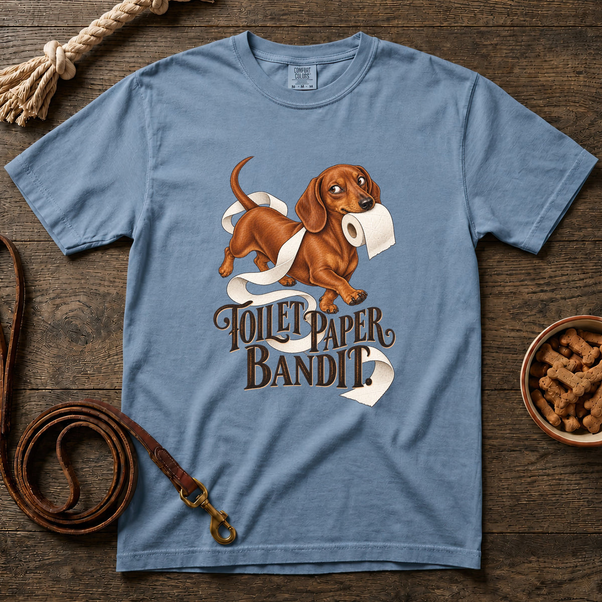 Toilet Paper Bandit Red Shorthaired Dachshund T-Shirt