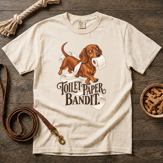 Toilet Paper Bandit Red Shorthaired Dachshund T-Shirt