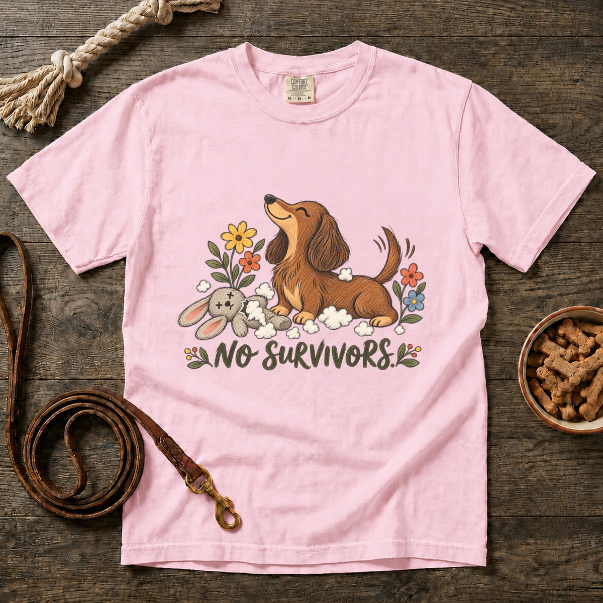 No Survivors Red Longhaired Dachshund T-Shirt