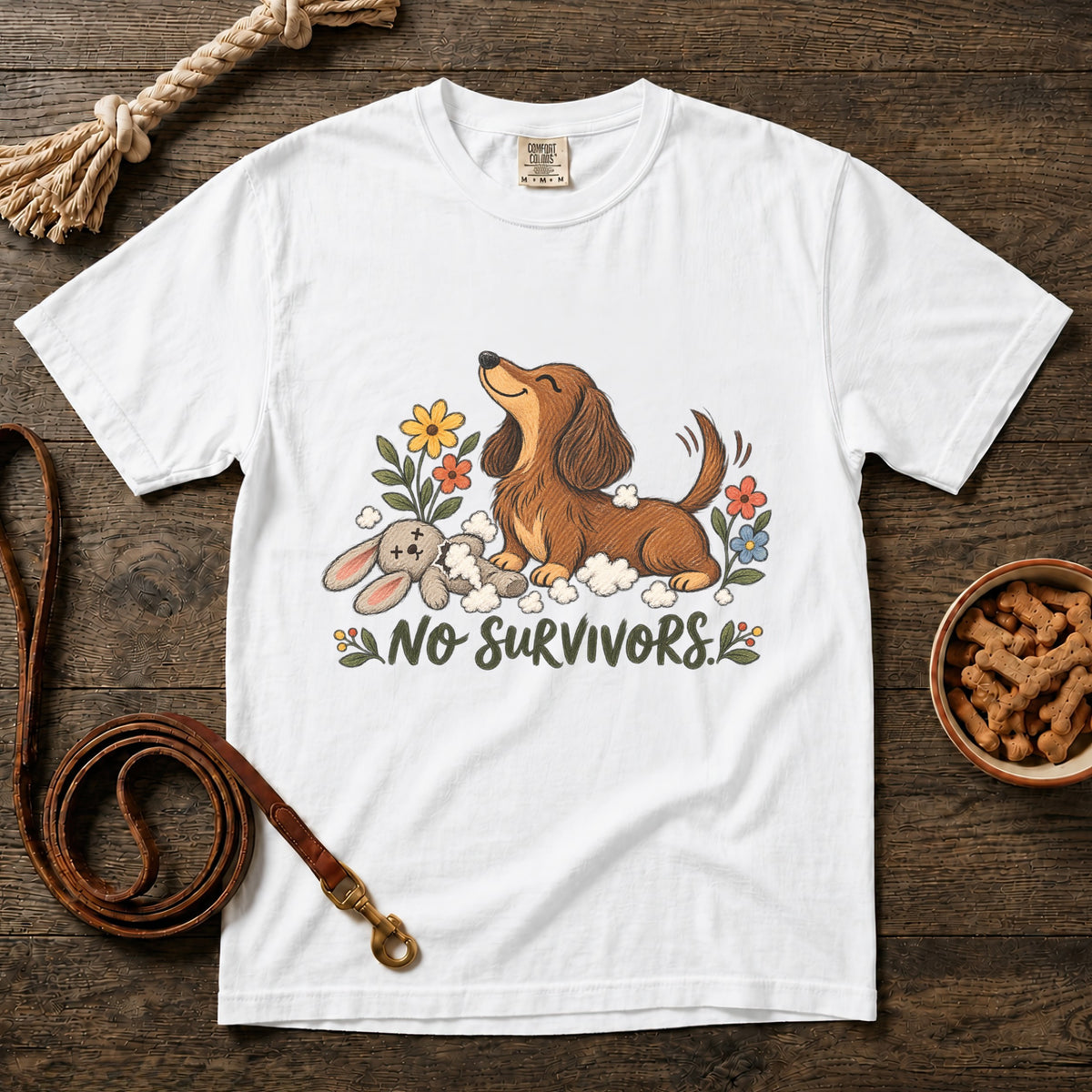 No Survivors Red Longhaired Dachshund T-Shirt