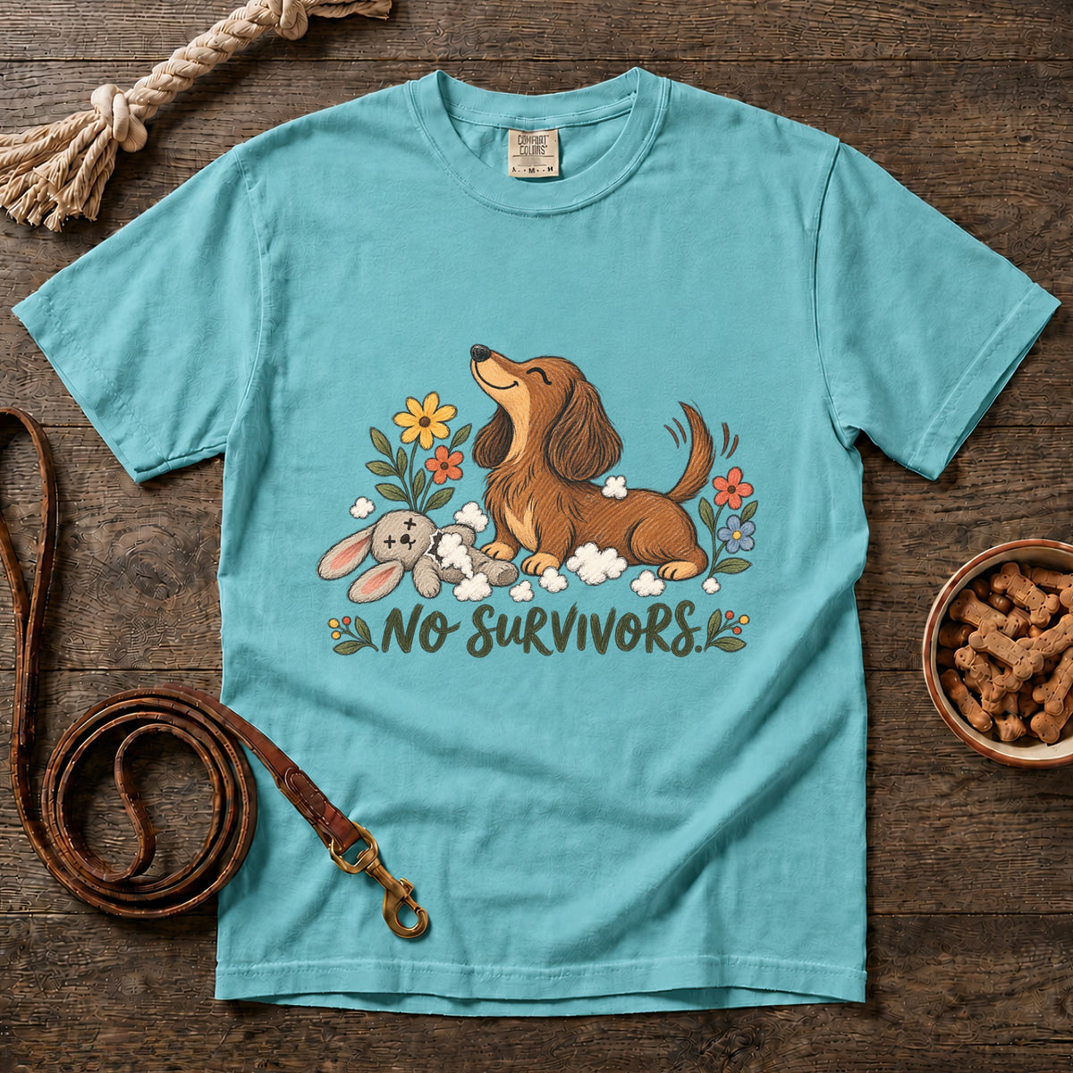 No Survivors Red Longhaired Dachshund T-Shirt