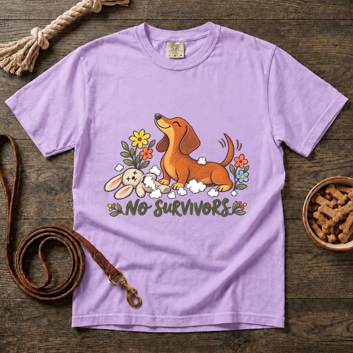 No Survivors Red Shorthaired Dachshund T-Shirt