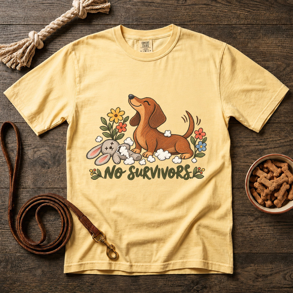 No Survivors Red Shorthaired Dachshund T-Shirt