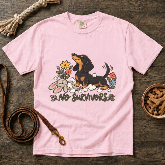 No Survivors Black and Tan Shorthaired Dachshund T-Shirt