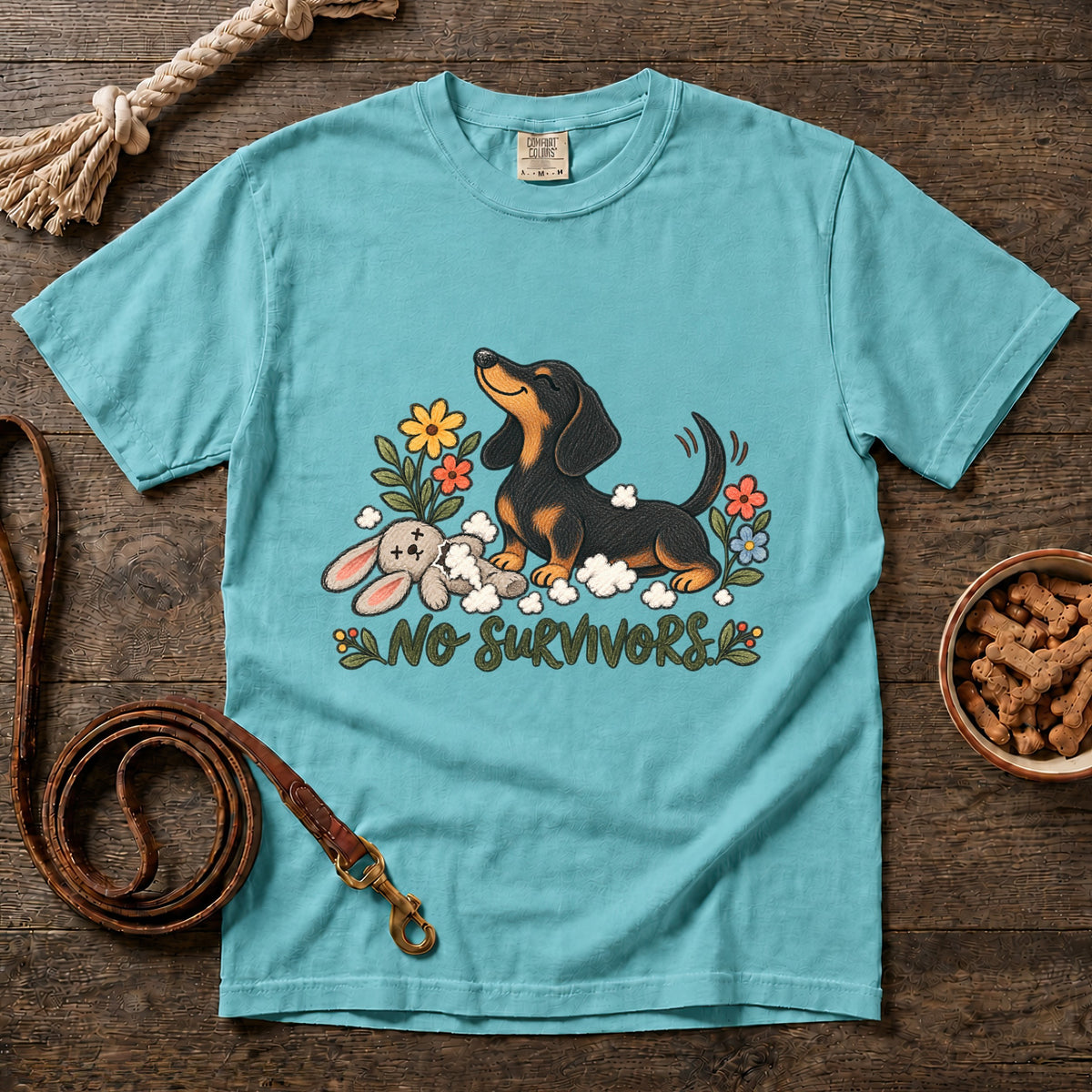 No Survivors Black and Tan Shorthaired Dachshund T-Shirt
