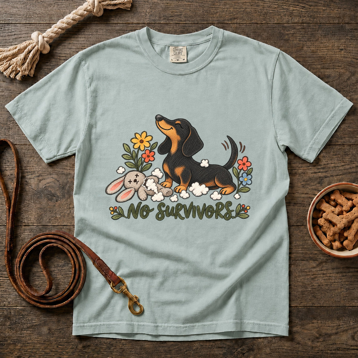 No Survivors Black and Tan Shorthaired Dachshund T-Shirt