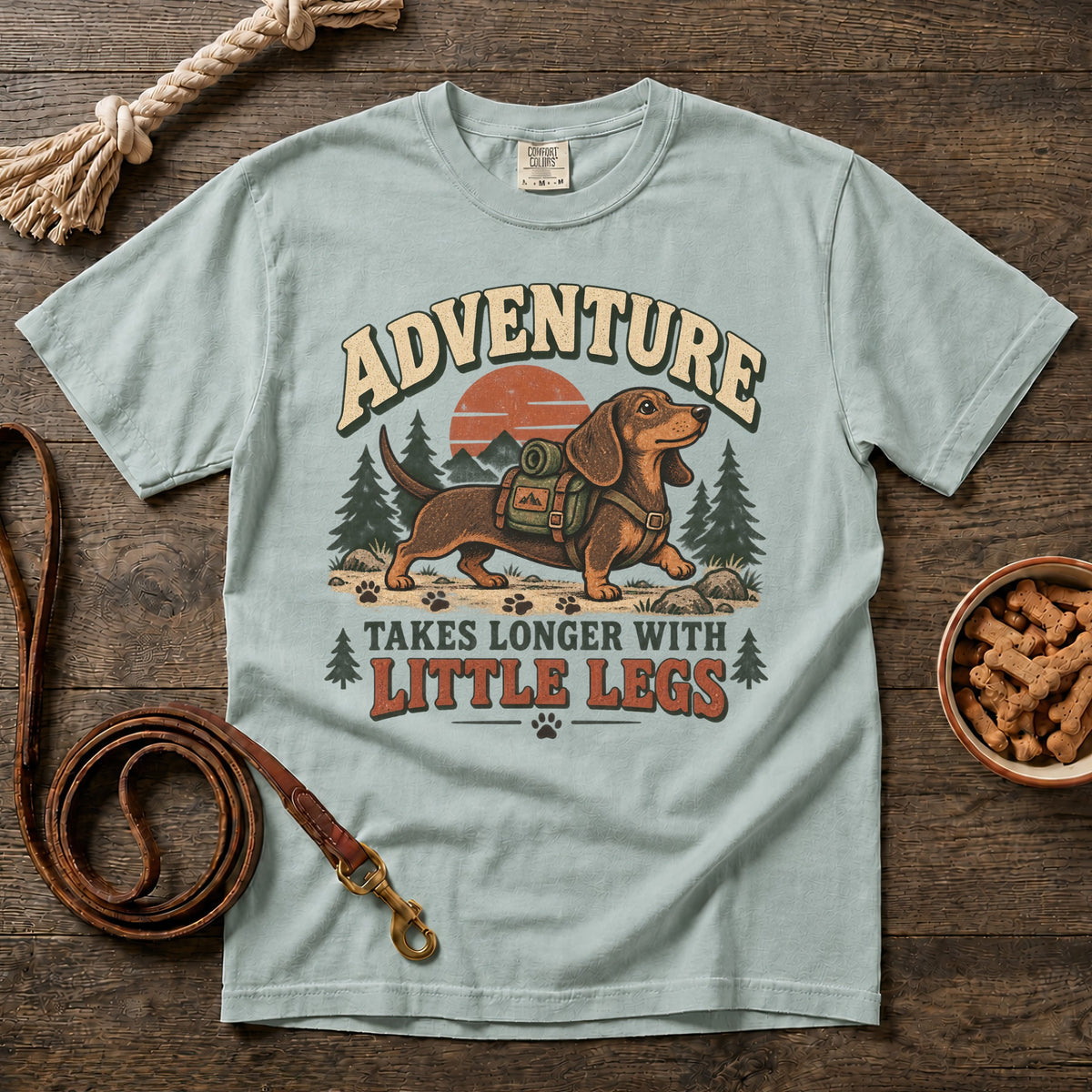 Adventure Takes Longer Red Shorthaired Dachshund T-Shirt