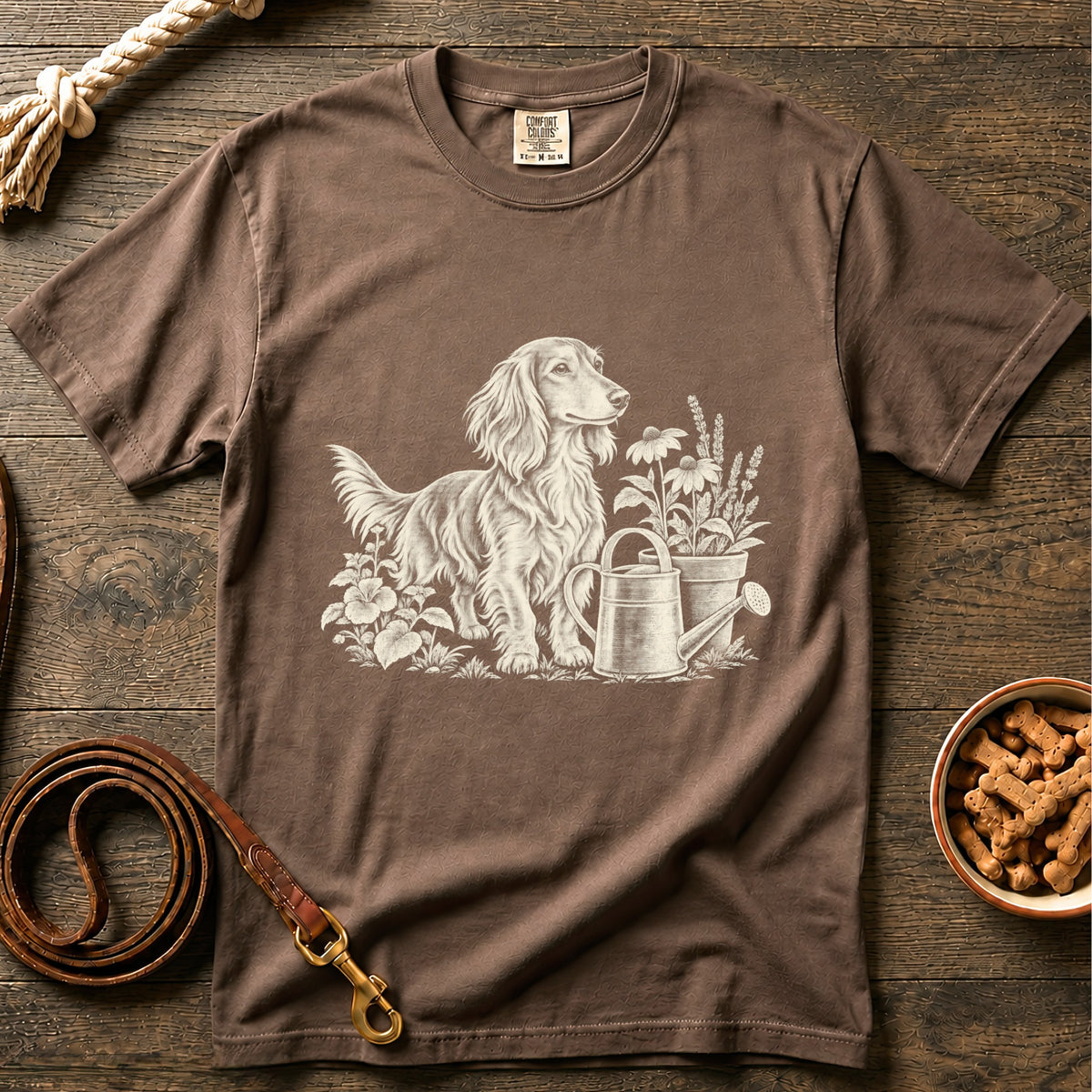 Garden Days Longhaired Dachshund T-Shirt