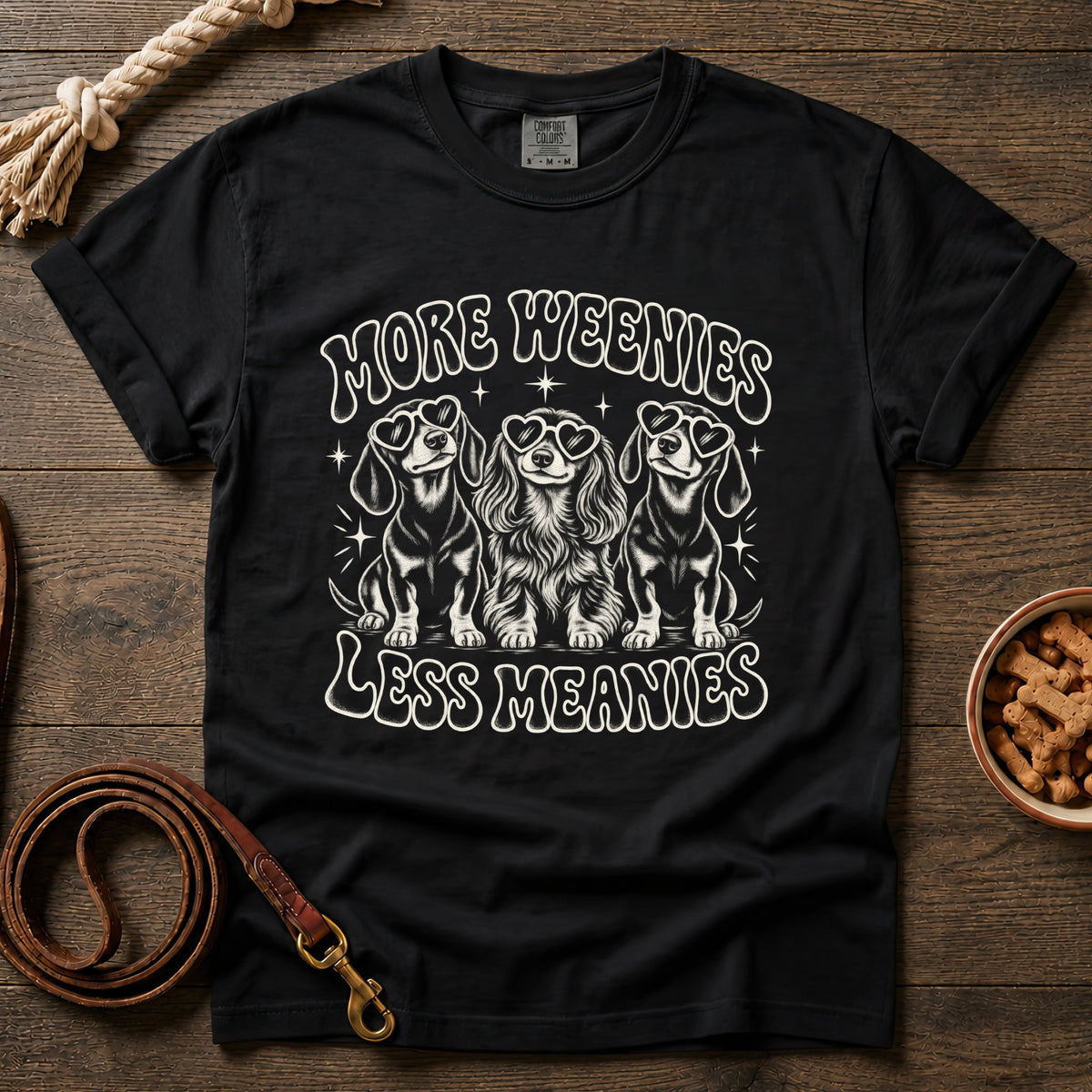 More Weenies Less Meanies Dachshund T-Shirt