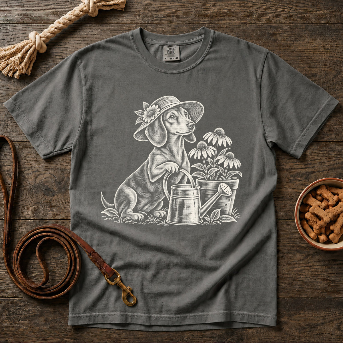 Gardening Doxie Shorthaired Dachshund T-Shirt