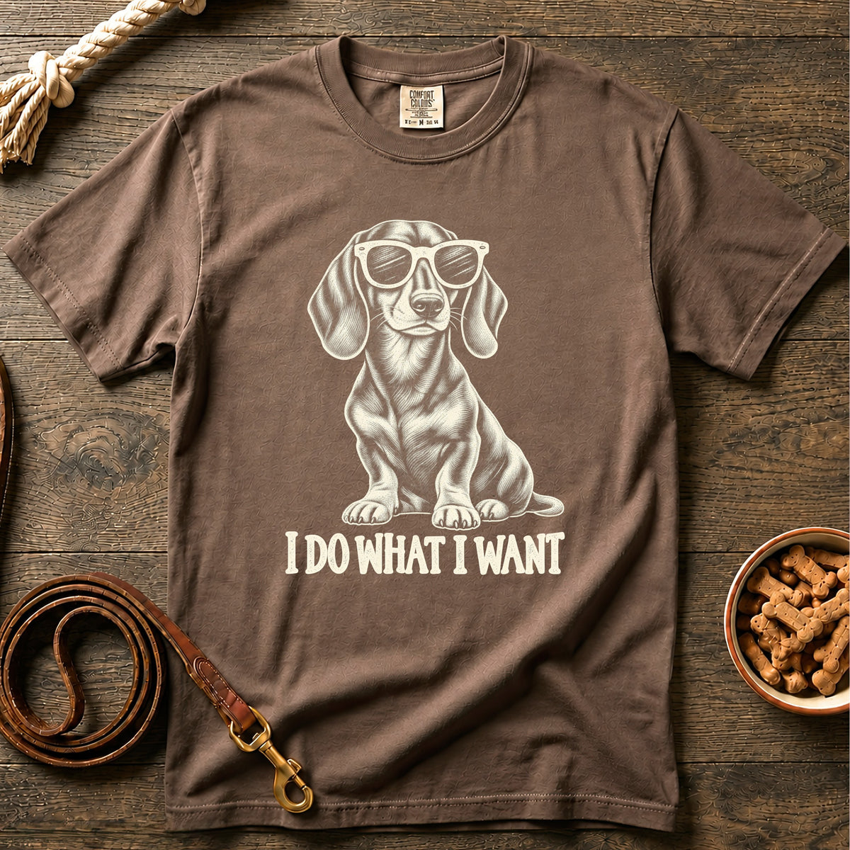 I Do What I Want Shorthaired Dachshund T-Shirt