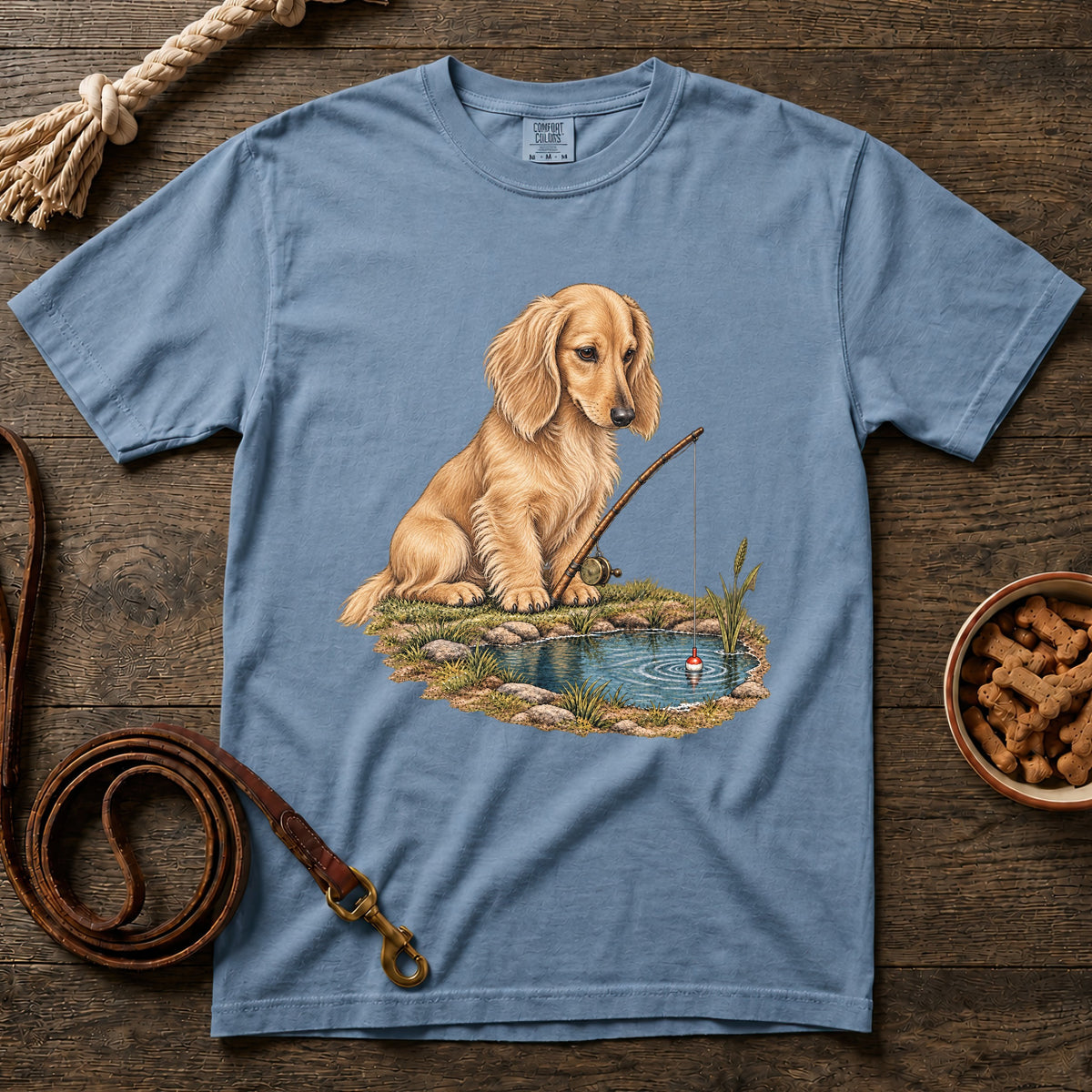 Blonde Longhaired Little Legs, Big Catch T-Shirt