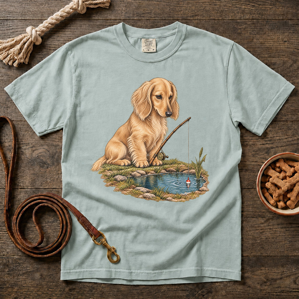 Blonde Longhaired Little Legs, Big Catch T-Shirt