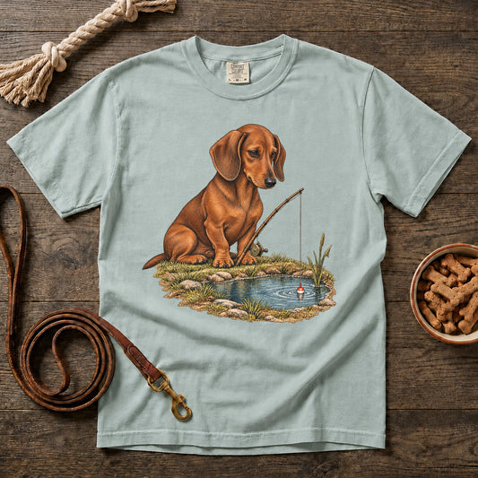 Little Legs, Big Catch Red Shorthaired Dachshund T-Shirt