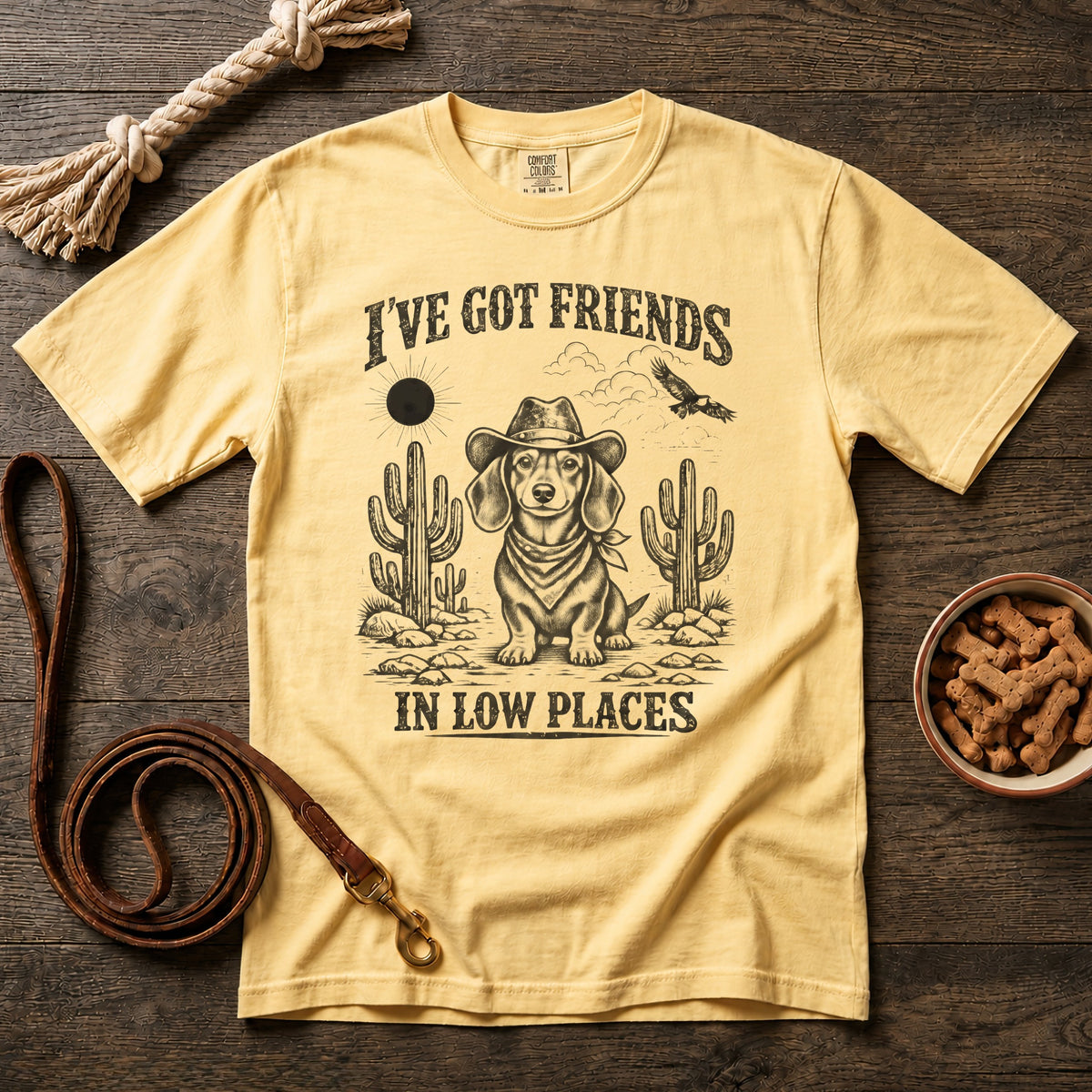 I've Got Friends in Low Places Shorthaired Dachshund T-Shirt