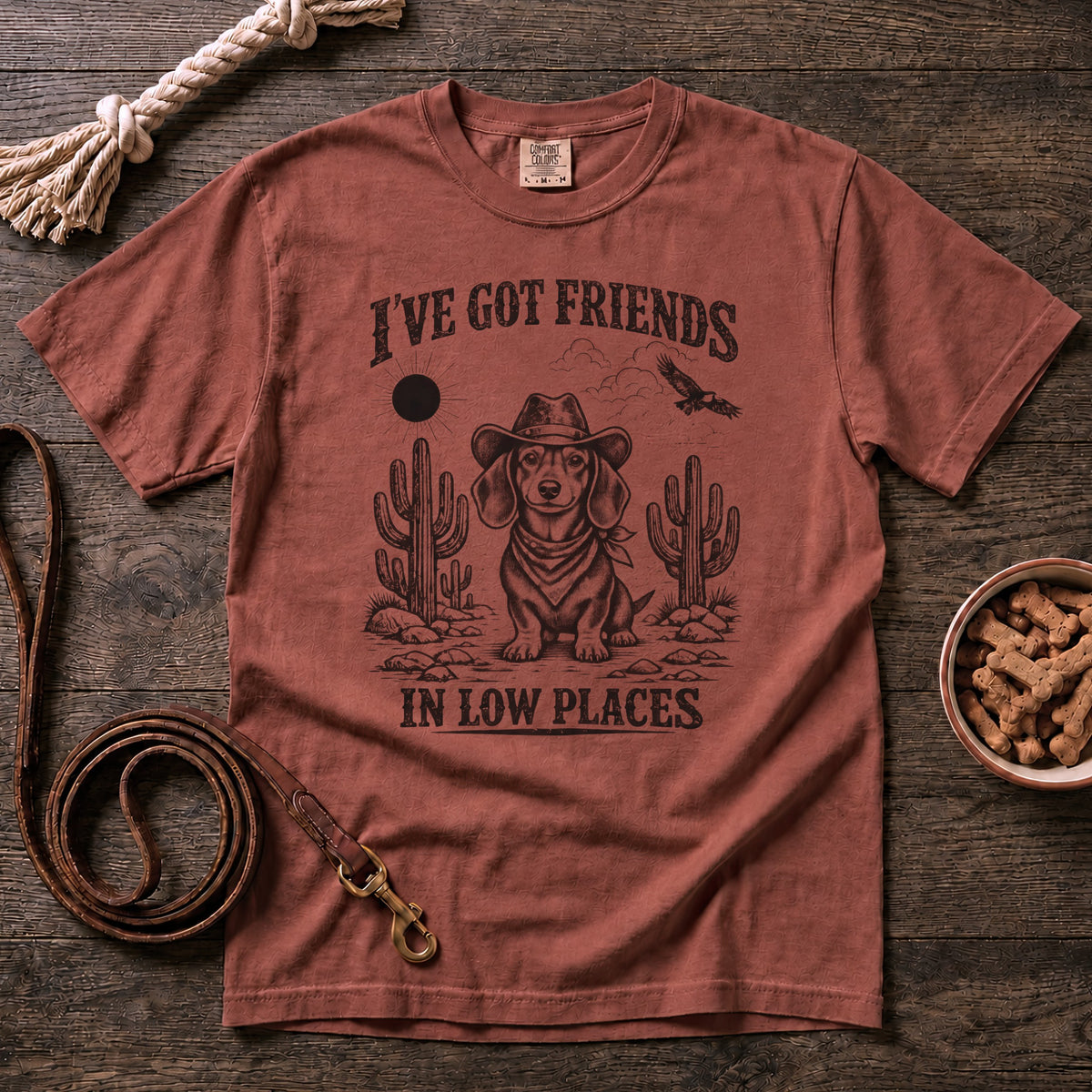 I've Got Friends in Low Places Shorthaired Dachshund T-Shirt