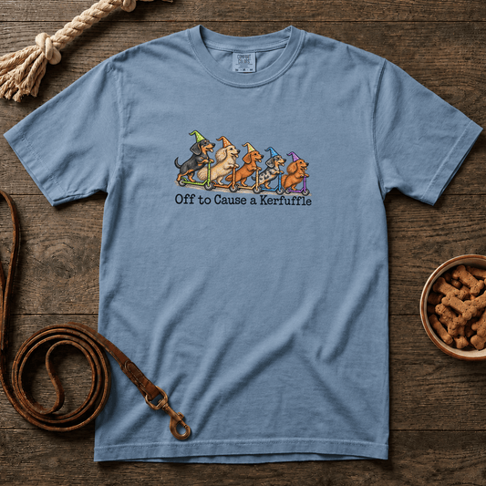 Off to Cause a Kerfuffle Five Dachshunds T-Shirt