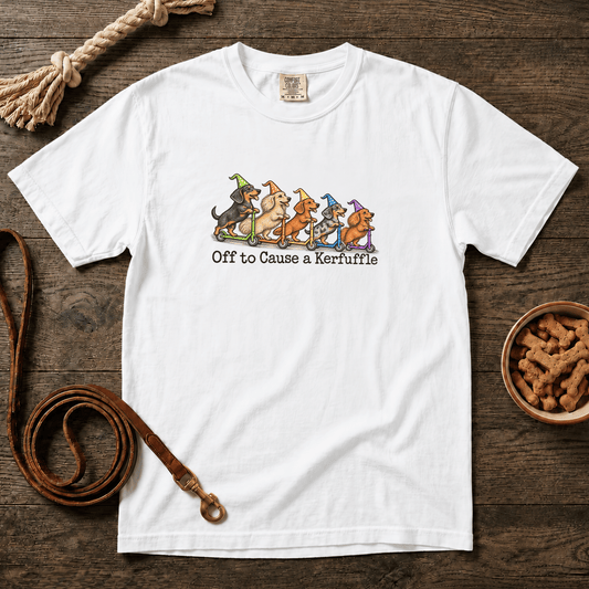 Off to Cause a Kerfuffle Five Dachshunds T-Shirt