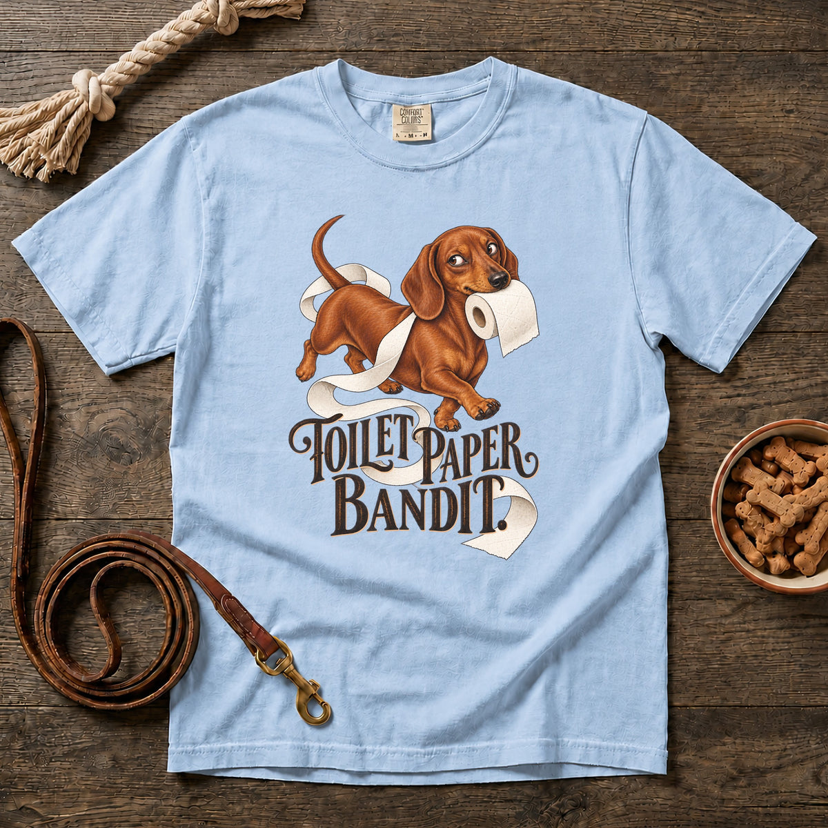 Toilet Paper Bandit Red Shorthaired Dachshund T-Shirt