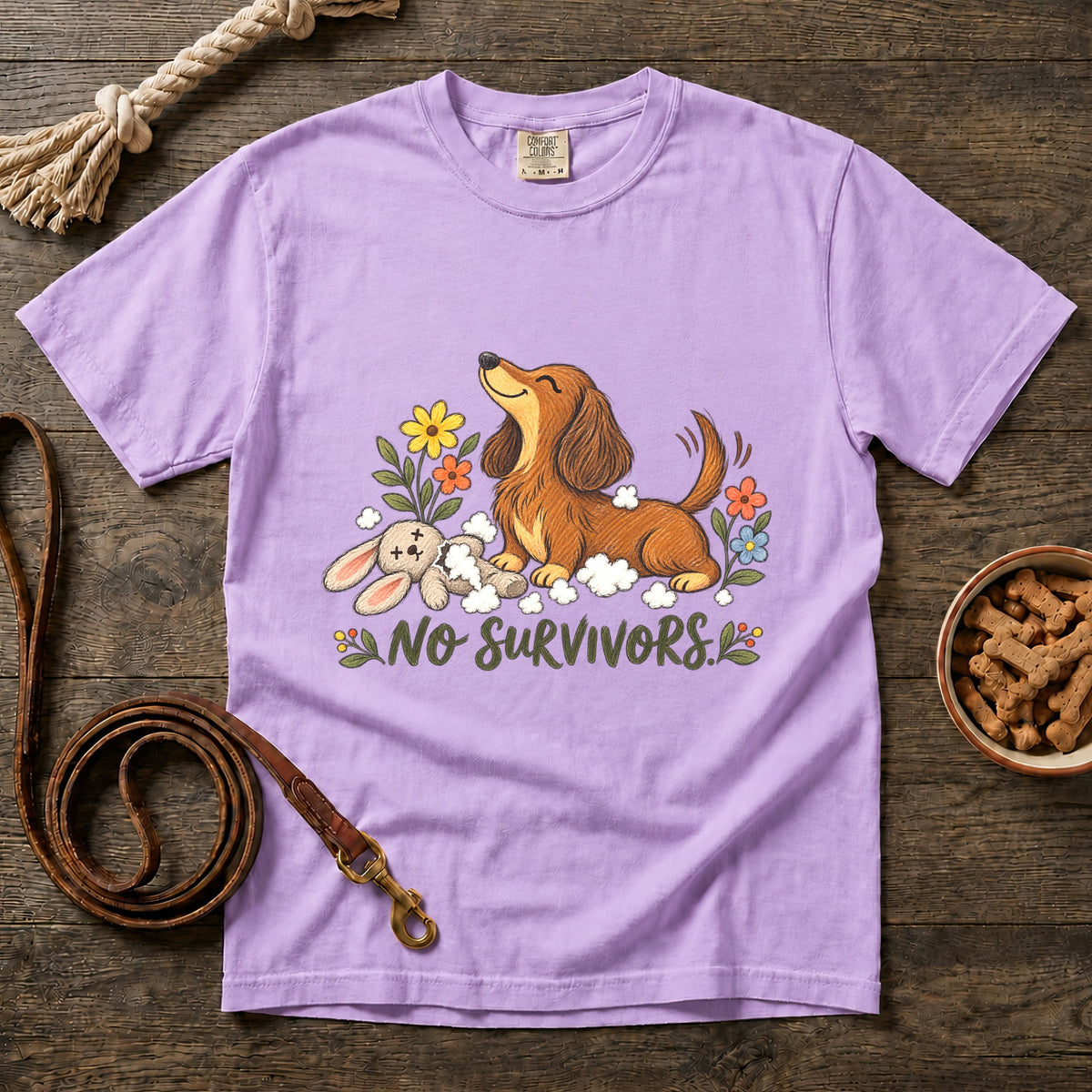 No Survivors Red Longhaired Dachshund T-Shirt