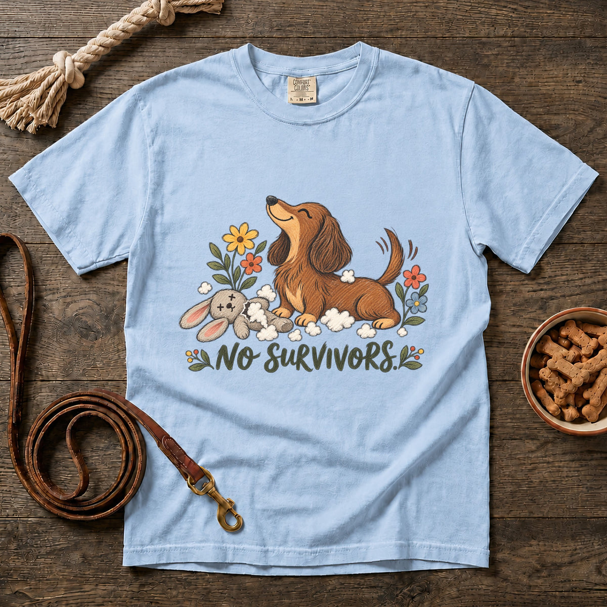 No Survivors Red Longhaired Dachshund T-Shirt