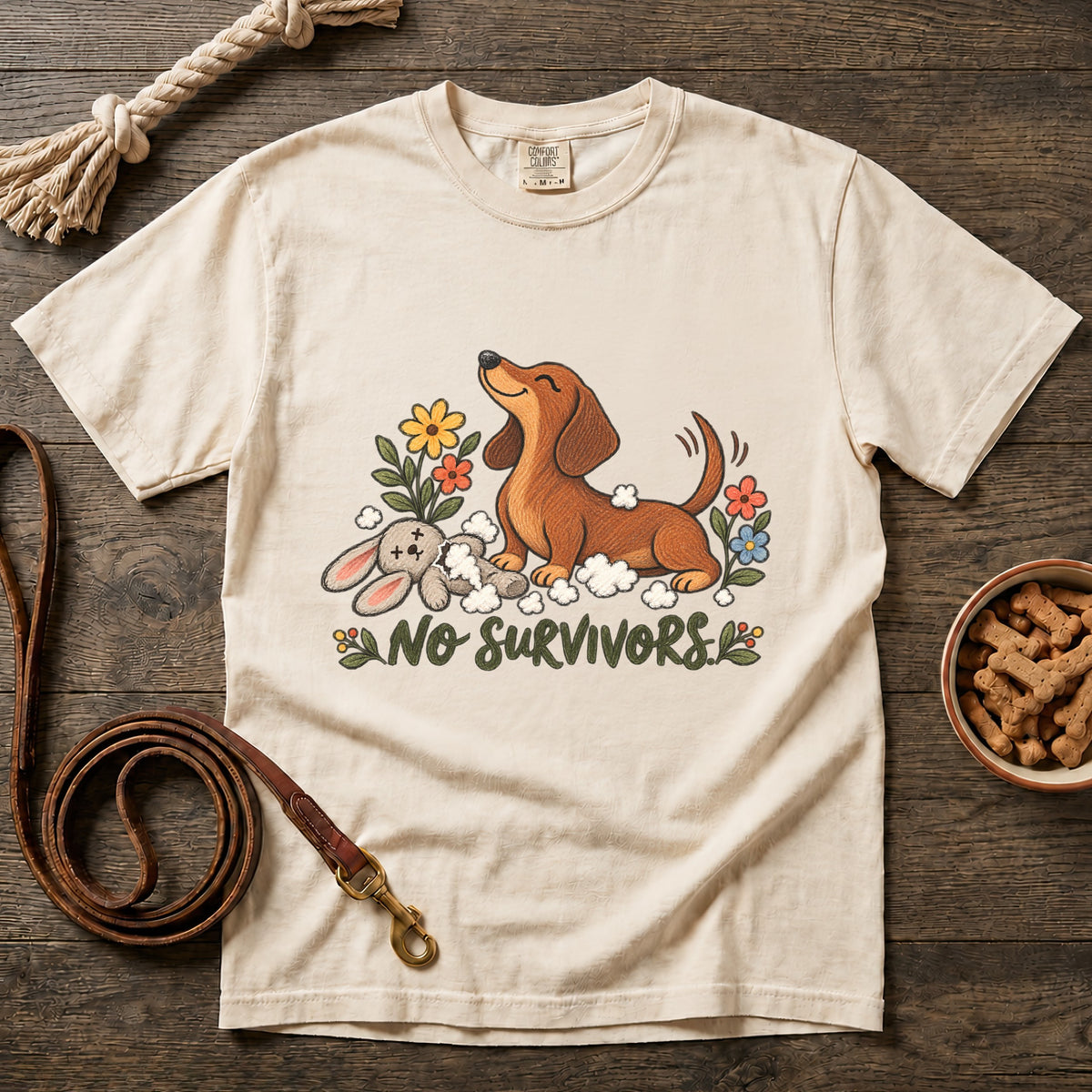 No Survivors Red Shorthaired Dachshund T-Shirt