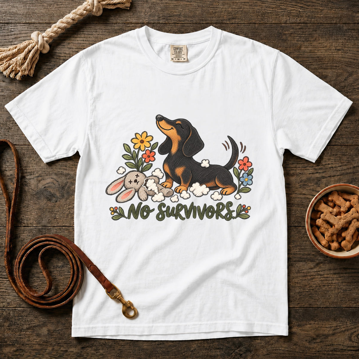 No Survivors Black and Tan Shorthaired Dachshund T-Shirt