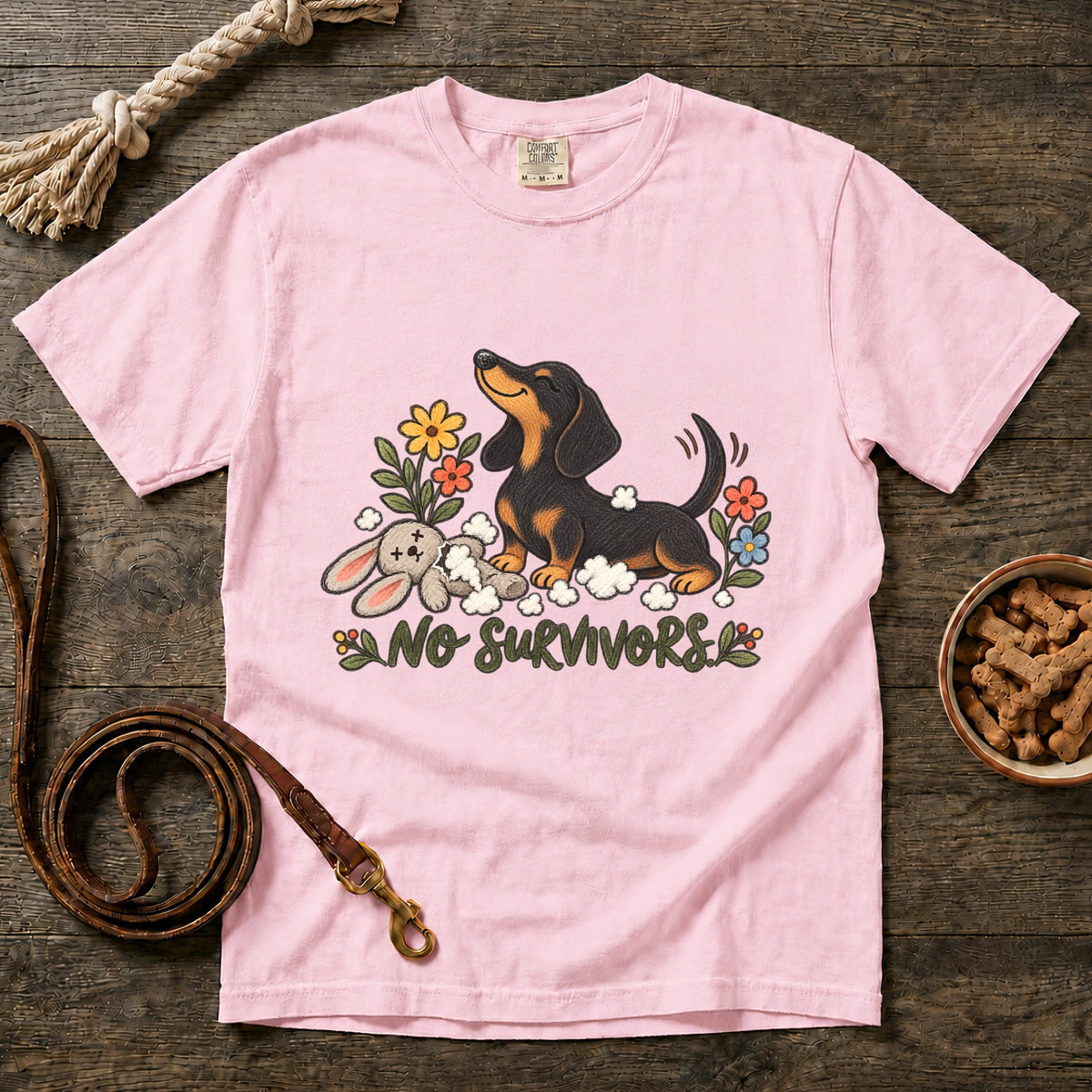 No Survivors Black and Tan Shorthaired Dachshund T-Shirt