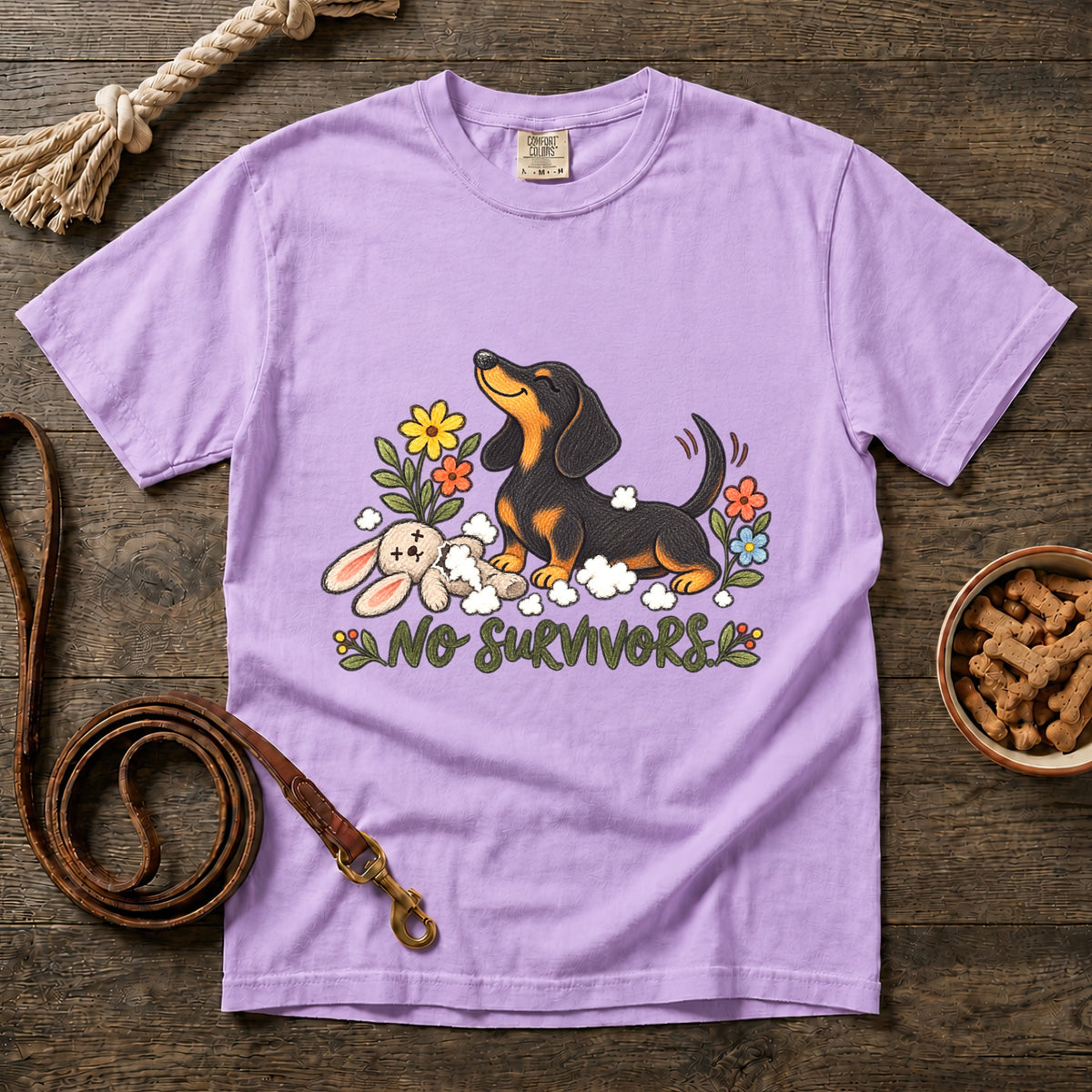 No Survivors Black and Tan Shorthaired Dachshund T-Shirt