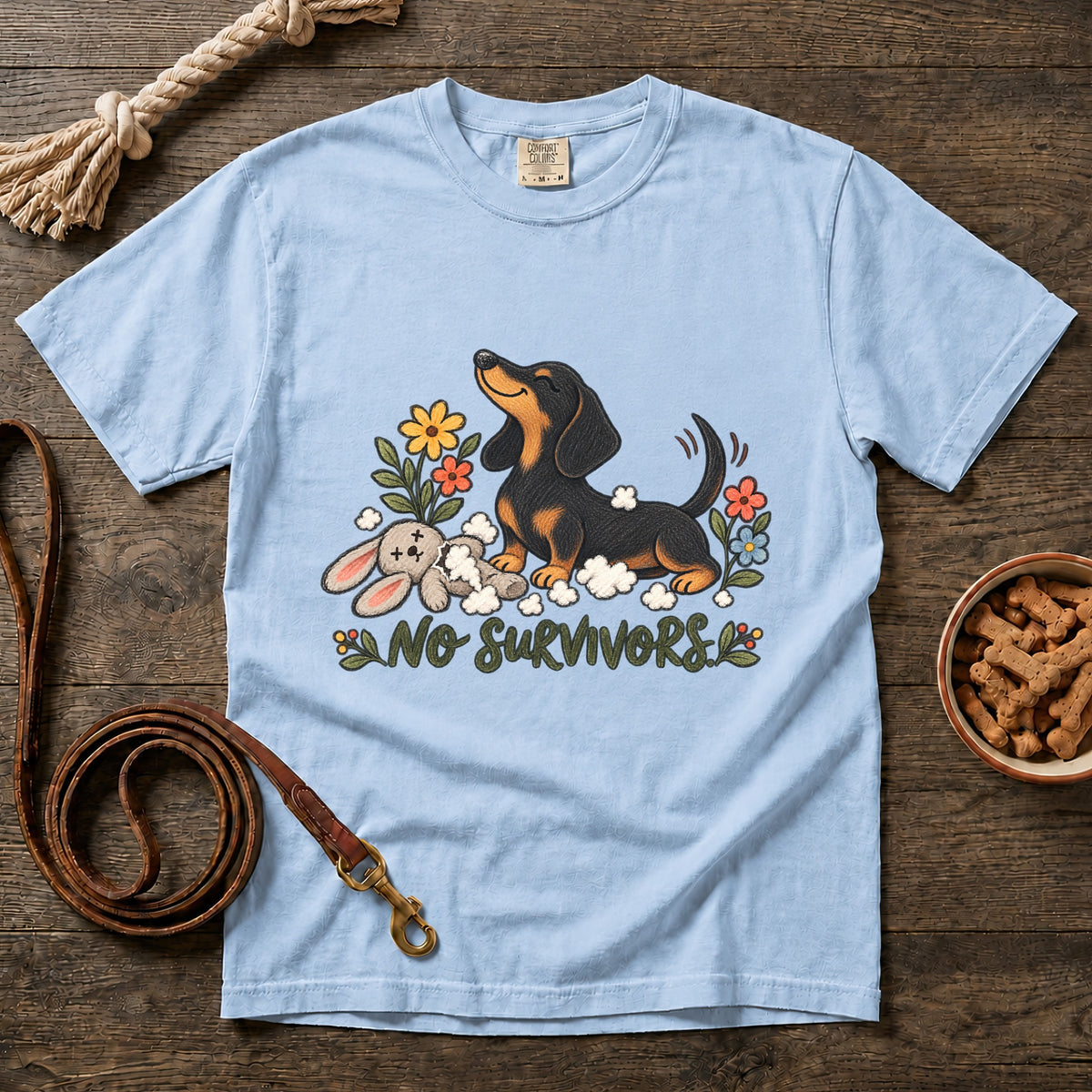 No Survivors Black and Tan Shorthaired Dachshund T-Shirt