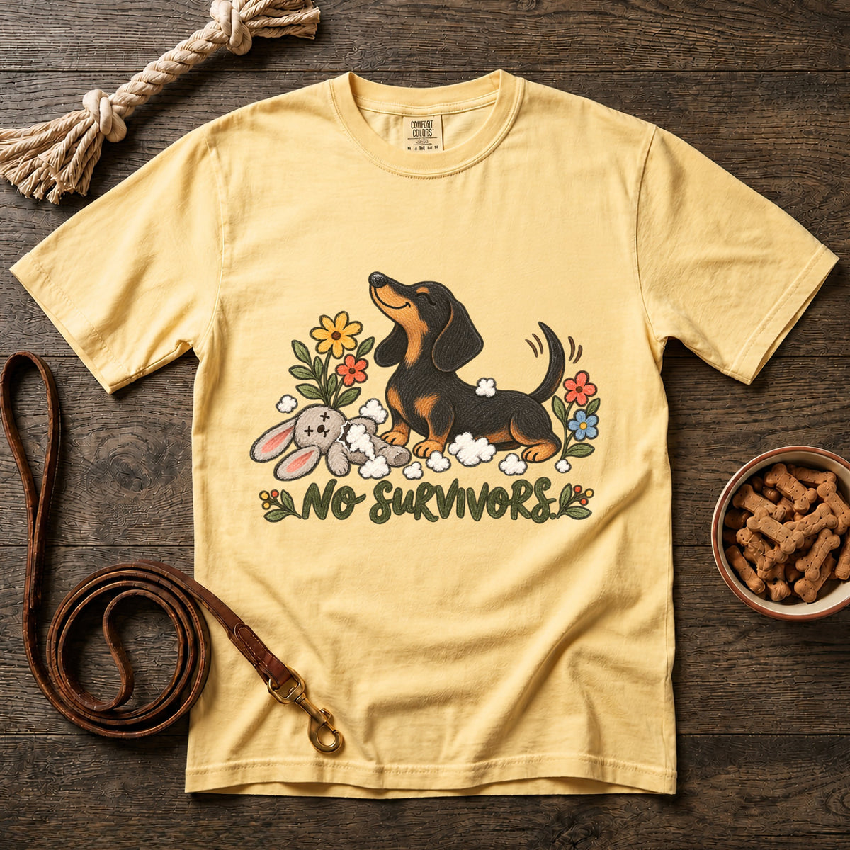 No Survivors Black and Tan Shorthaired Dachshund T-Shirt