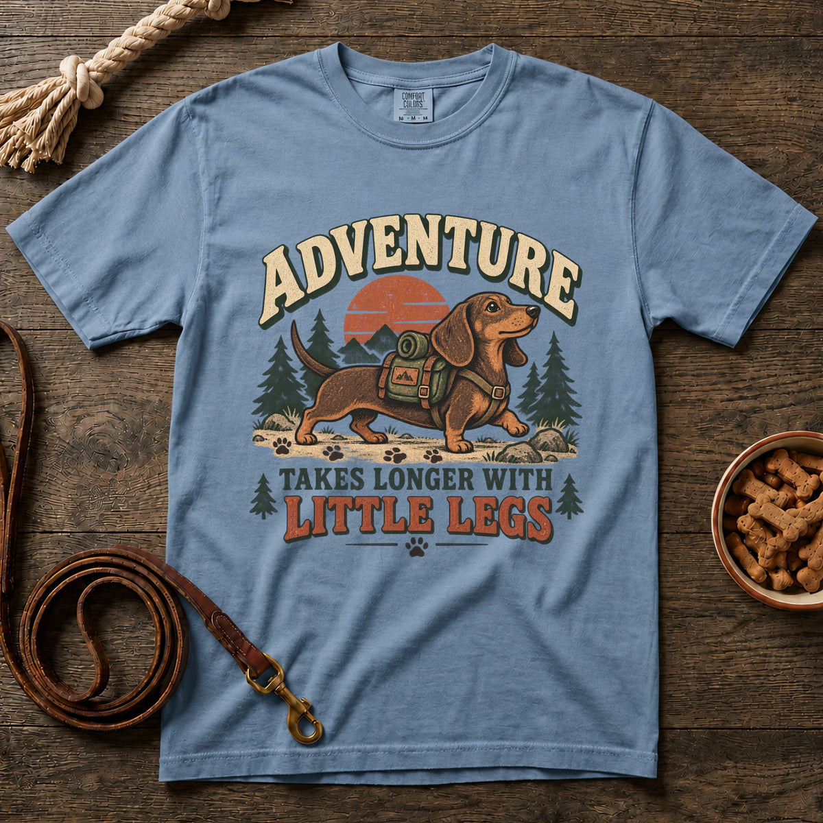 Adventure Takes Longer Red Shorthaired Dachshund T-Shirt
