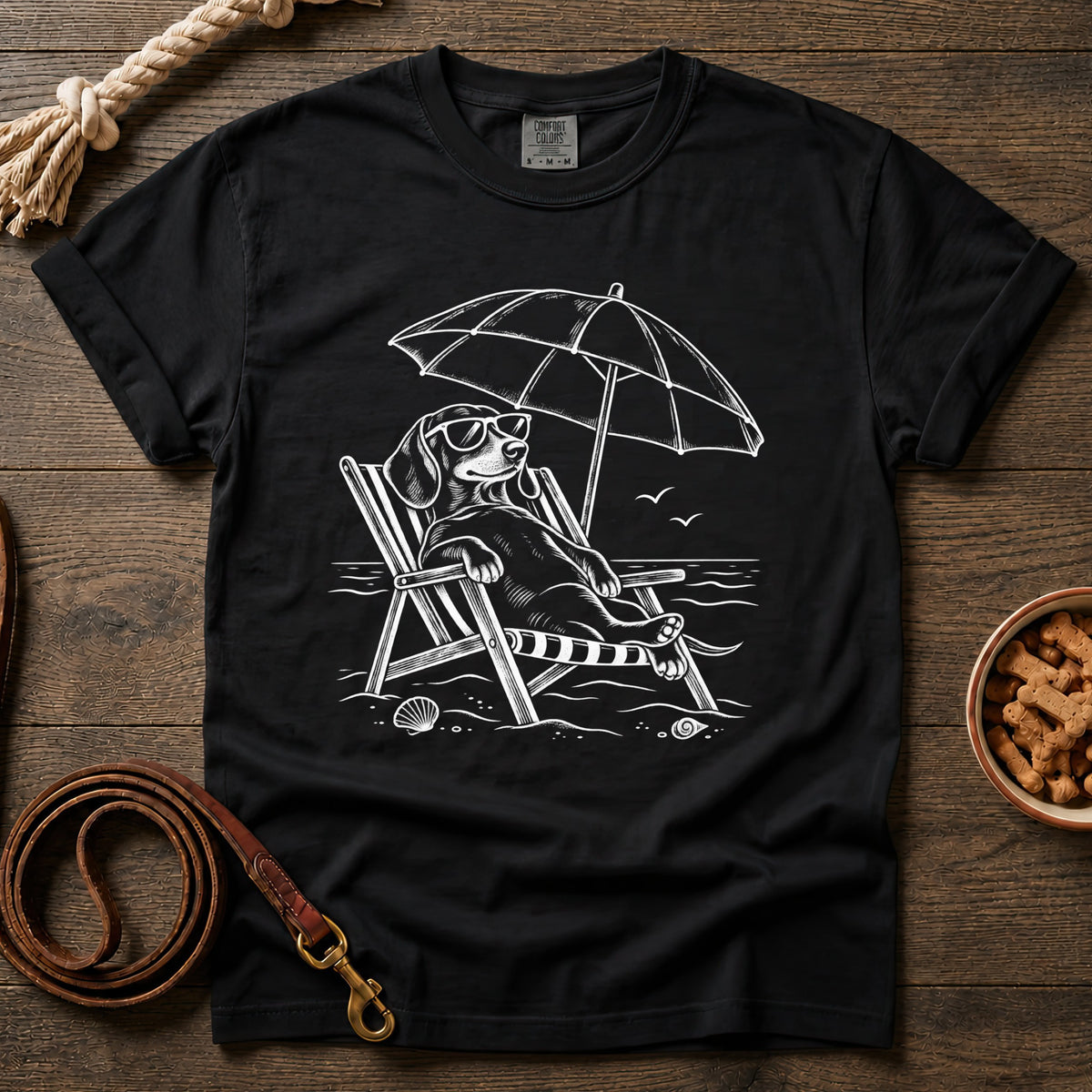 Beach Day Shorthaired Dachshund T-Shirt