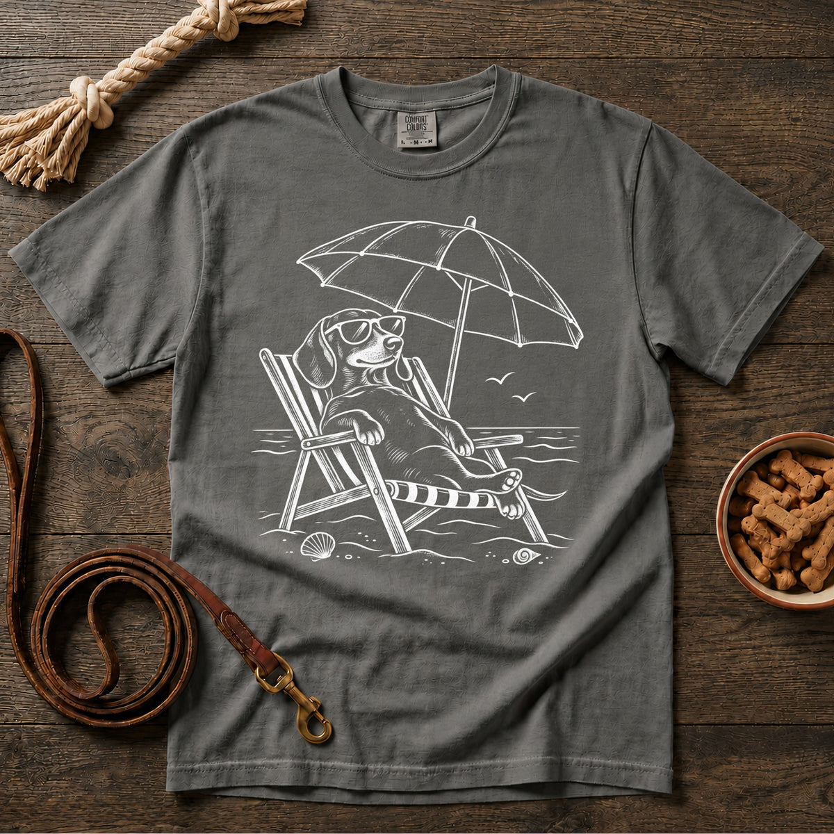 Beach Day Shorthaired Dachshund T-Shirt