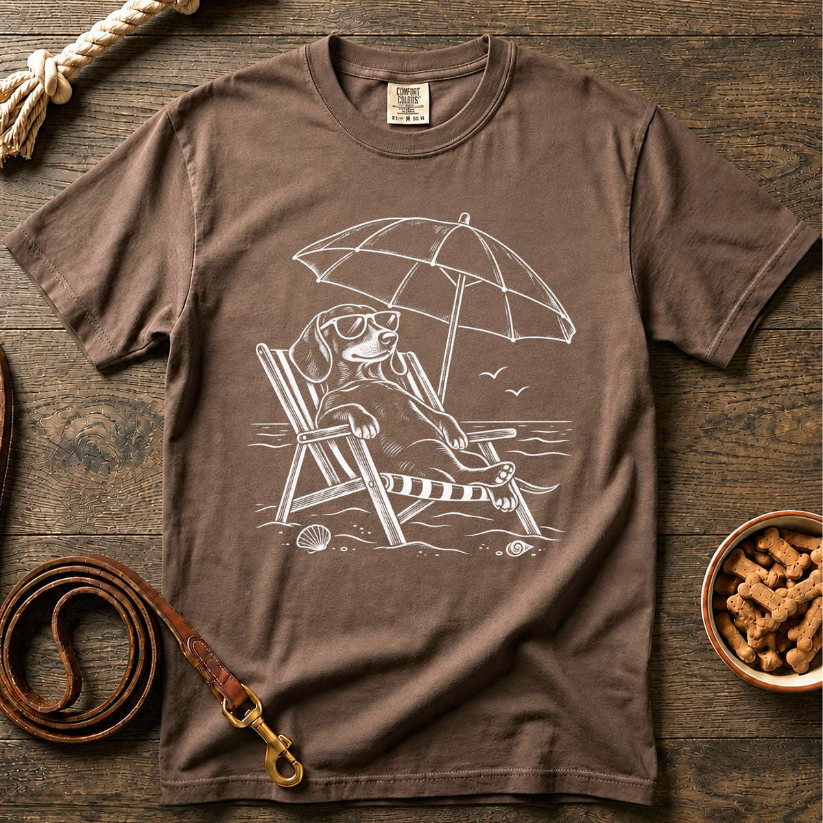 Beach Day Shorthaired Dachshund T-Shirt