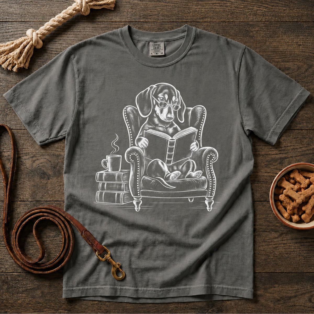 Just Reading Shorthaired Dachshund T-Shirt