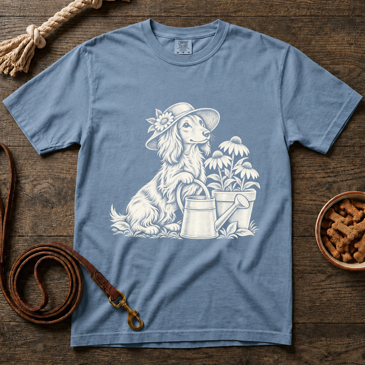 Gardening Doxie Longhaired Dachshund T-Shirt