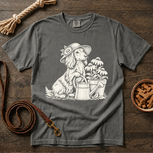 Gardening Doxie Longhaired Dachshund T-Shirt