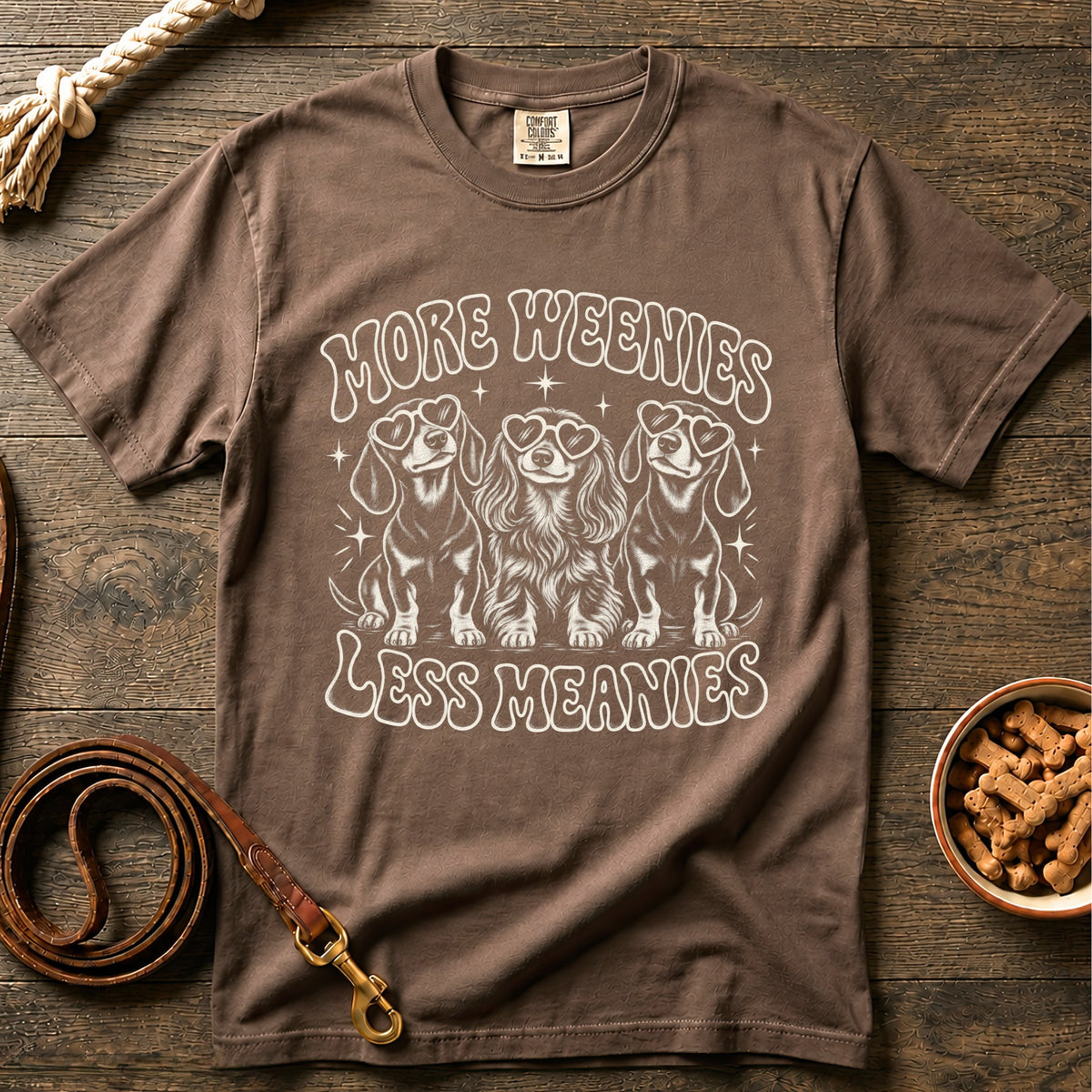 More Weenies Less Meanies Dachshund T-Shirt