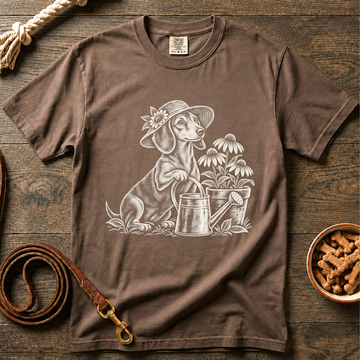 Gardening Doxie Shorthaired Dachshund T-Shirt