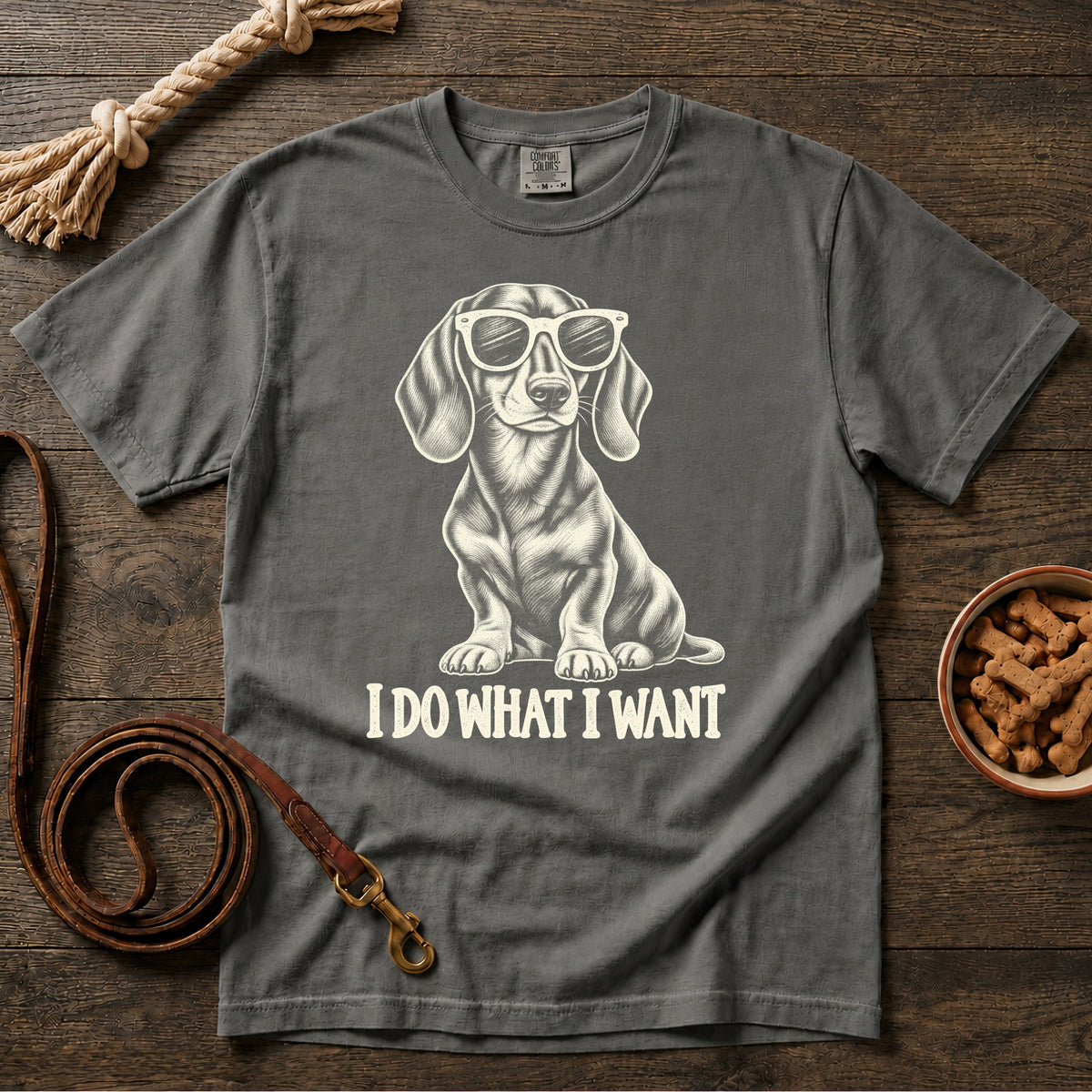 I Do What I Want Shorthaired Dachshund T-Shirt