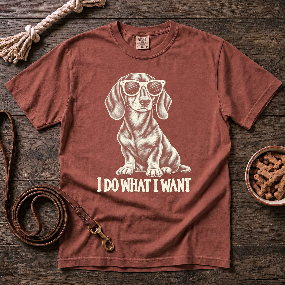 I Do What I Want Shorthaired Dachshund T-Shirt