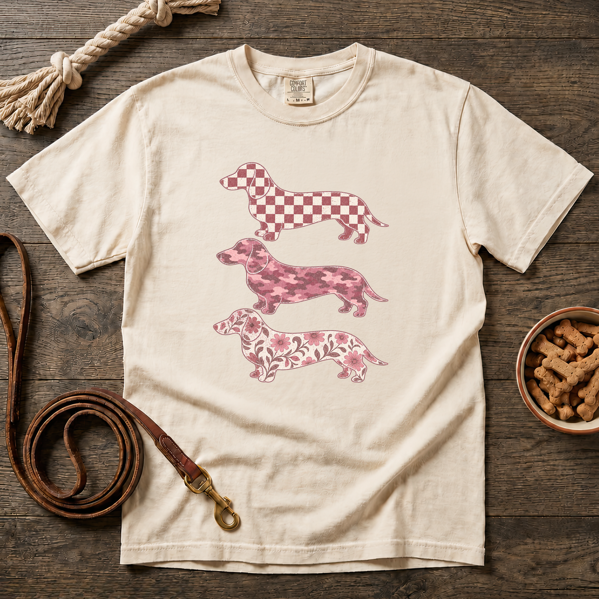 Three Little Doxies, Pretty in Pink T-Shirt
