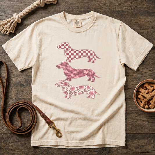 Three Little Doxies, Pretty in Pink T-Shirt