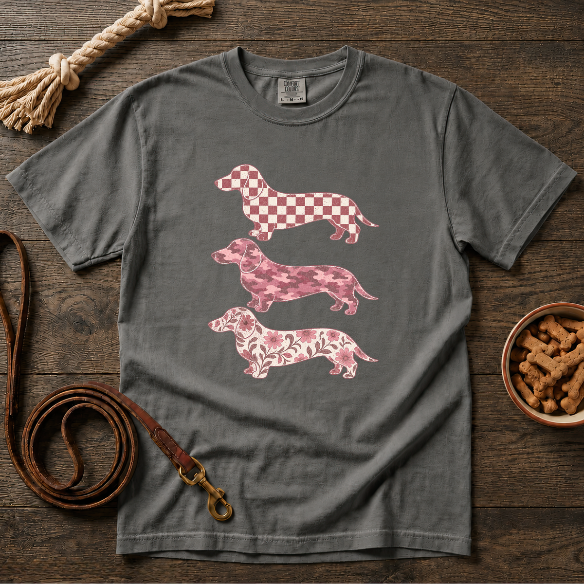 Three Little Doxies, Pretty in Pink T-Shirt